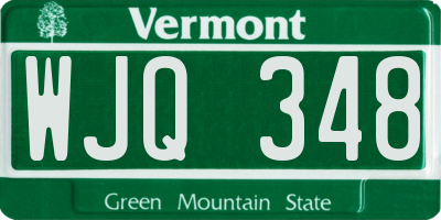 VT license plate WJQ348