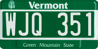 VT license plate WJQ351