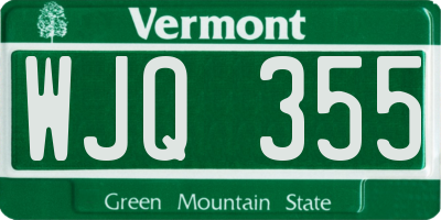 VT license plate WJQ355