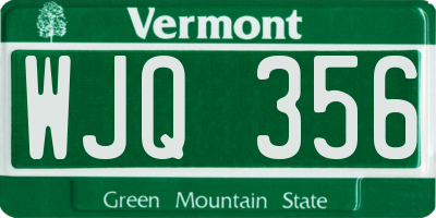 VT license plate WJQ356