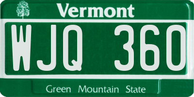 VT license plate WJQ360