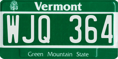 VT license plate WJQ364