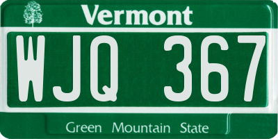 VT license plate WJQ367