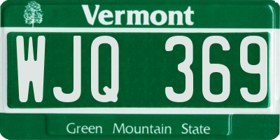 VT license plate WJQ369
