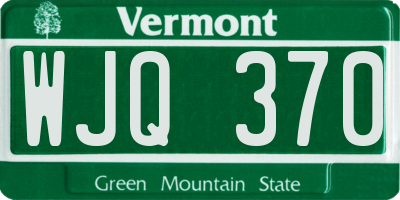 VT license plate WJQ370
