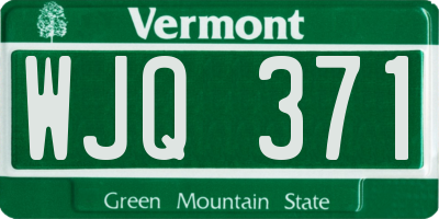 VT license plate WJQ371