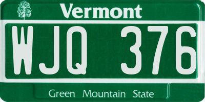 VT license plate WJQ376