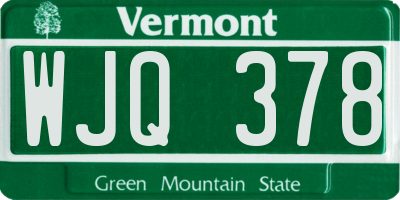 VT license plate WJQ378