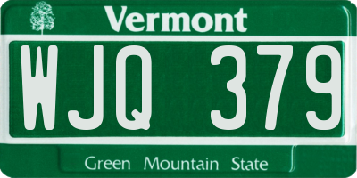 VT license plate WJQ379
