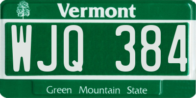 VT license plate WJQ384