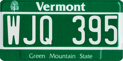 VT license plate WJQ395