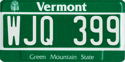 VT license plate WJQ399