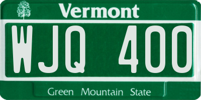 VT license plate WJQ400