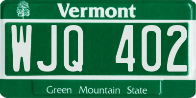VT license plate WJQ402