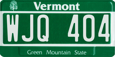 VT license plate WJQ404