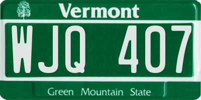 VT license plate WJQ407