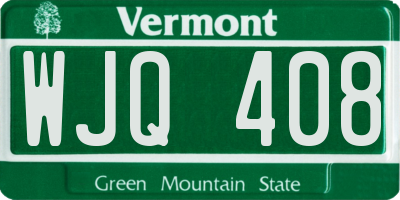 VT license plate WJQ408