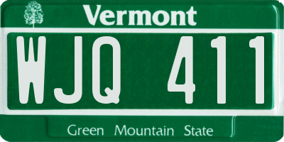 VT license plate WJQ411