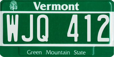 VT license plate WJQ412