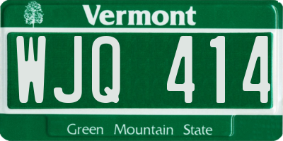 VT license plate WJQ414