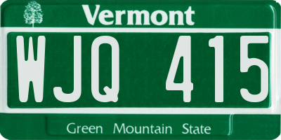 VT license plate WJQ415