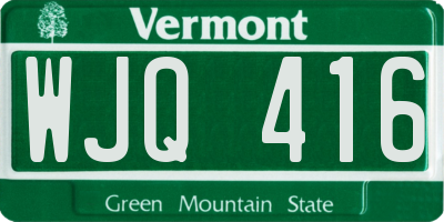 VT license plate WJQ416