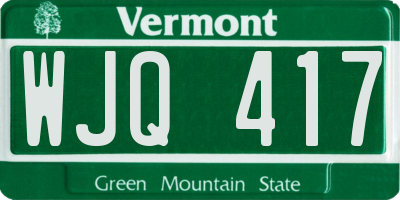 VT license plate WJQ417