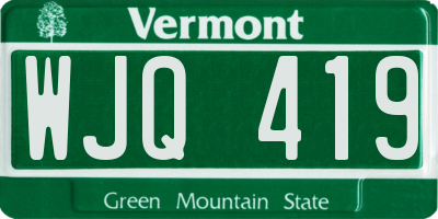 VT license plate WJQ419