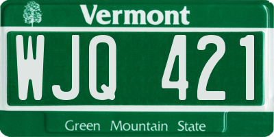 VT license plate WJQ421