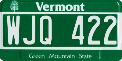 VT license plate WJQ422