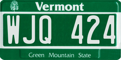 VT license plate WJQ424