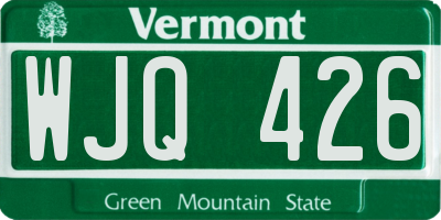 VT license plate WJQ426