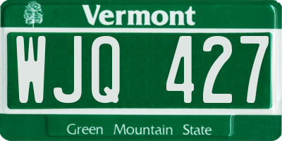 VT license plate WJQ427