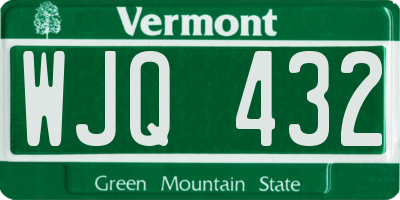 VT license plate WJQ432