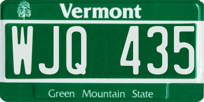 VT license plate WJQ435