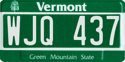 VT license plate WJQ437