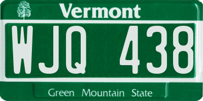 VT license plate WJQ438