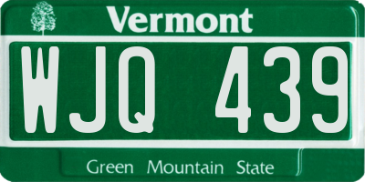 VT license plate WJQ439
