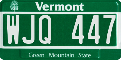VT license plate WJQ447