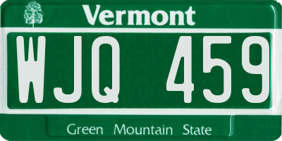 VT license plate WJQ459
