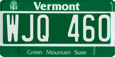 VT license plate WJQ460