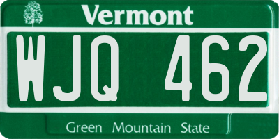 VT license plate WJQ462