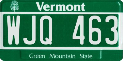 VT license plate WJQ463