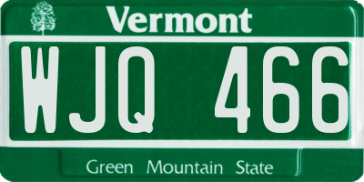 VT license plate WJQ466