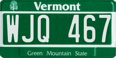 VT license plate WJQ467