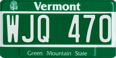 VT license plate WJQ470