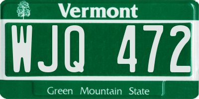 VT license plate WJQ472