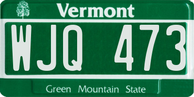 VT license plate WJQ473