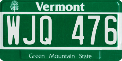 VT license plate WJQ476
