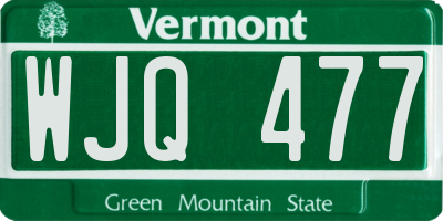 VT license plate WJQ477